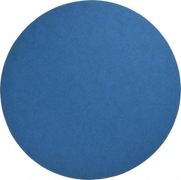 Norton - 10" Diam, 60 Grit Zirconia Alumina Adhesive PSA Disc - Coarse Grade, Blue, Y Weighted Backing, Flexible - Makers Industrial Supply