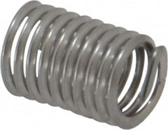 Recoil - #10-32 UNF, 0.38" OAL, Free Running Helical Insert - 9-1/2 Free Coils, Tanged, Stainless Steel, Bright Finish, 2D Insert Length - Makers Industrial Supply