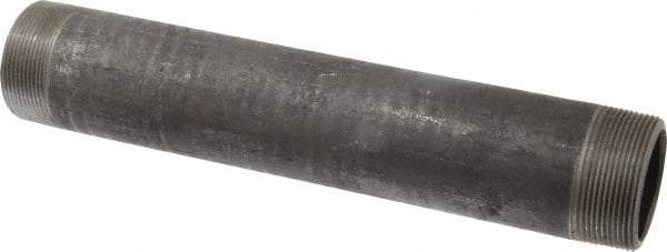 Made in USA - Schedule 80, 2" Diam x 12" Long Black Pipe Nipple - Threaded - Makers Industrial Supply