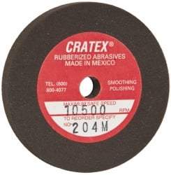 Cratex - 2" Diam x 1/4" Hole x 1/4" Thick, Surface Grinding Wheel - Silicon Carbide, Medium Grade, 10,500 Max RPM, Rubber Bond, No Recess - Makers Industrial Supply