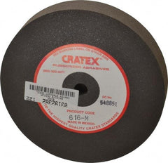 Cratex - 6" Diam x 1/2" Hole x 1" Thick, Surface Grinding Wheel - Silicon Carbide, Medium Grade, 3,600 Max RPM, Rubber Bond, No Recess - Makers Industrial Supply