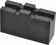 Bison - 5" Chuck Capacity, Tongue & Groove Attachment, Square Soft Lathe Chuck Jaw - 1 Jaw, Steel, 1-1/4" Btw Mount Hole Ctrs, 2-1/2" Long x 7/8" Wide x 1.52" High, 5/16" Groove - Makers Industrial Supply