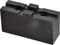 Bison - 6 to 6-1/4" Chuck Capacity, Tongue & Groove Attachment, Square Soft Lathe Chuck Jaw - 1 Jaw, Steel, 1-1/2" Btw Mount Hole Ctrs, 3-1/16" Long x 1" Wide x 1.634" High, 5/16" Groove - Makers Industrial Supply