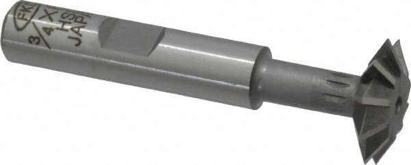 Interstate - 3/4° 3/4" Cut Diam, 3/16" Cut Width, 3/8" Shank, High Speed Steel Double-Angle Cutter - Makers Industrial Supply