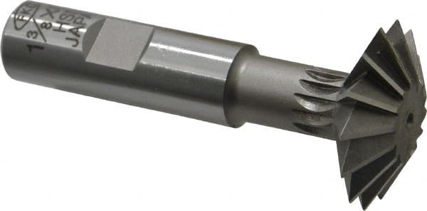 Interstate - 1-3/8° 1-3/8" Cut Diam, 7/16" Cut Width, 5/8" Shank, High Speed Steel Double-Angle Cutter - Makers Industrial Supply