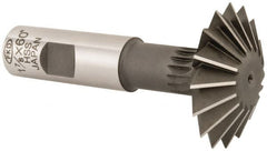 Interstate - 1-7/8° 1-7/8" Cut Diam, 5/8" Cut Width, 3/4" Shank, High Speed Steel Double-Angle Cutter - Makers Industrial Supply