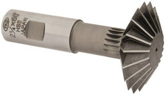 Interstate - 2-1/4° 2-1/4" Cut Diam, 3/4" Cut Width, 7/8" Shank, High Speed Steel Double-Angle Cutter - Makers Industrial Supply