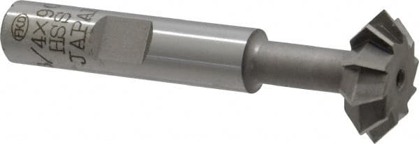 Interstate - 3/4° 3/4" Cut Diam, 1/4" Cut Width, 3/8" Shank, High Speed Steel Double-Angle Cutter - Makers Industrial Supply