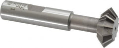 Interstate - 1° 1" Cut Diam, 3/8" Cut Width, 1/2" Shank, High Speed Steel Double-Angle Cutter - Makers Industrial Supply