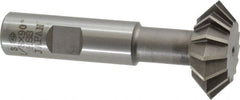 Interstate - 1-3/8° 1-3/8" Cut Diam, 1/2" Cut Width, 5/8" Shank, High Speed Steel Double-Angle Cutter - Makers Industrial Supply