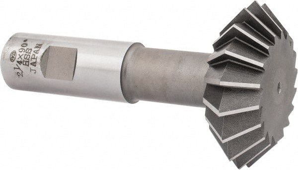 Interstate - 2-1/4° 2-1/4" Cut Diam, 3/4" Cut Width, 7/8" Shank, High Speed Steel Double-Angle Cutter - Makers Industrial Supply