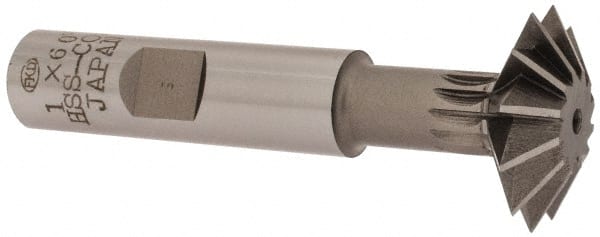 Interstate - 1° 1" Cut Diam, 5/16" Cut Width, 1/2" Shank, Cobalt Double-Angle Cutter - Makers Industrial Supply