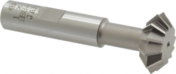 Interstate - 1° 1" Cut Diam, 3/8" Cut Width, 1/2" Shank, Cobalt Double-Angle Cutter - Makers Industrial Supply