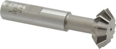 Interstate - 1° 1" Cut Diam, 3/8" Cut Width, 1/2" Shank, Cobalt Double-Angle Cutter - Makers Industrial Supply