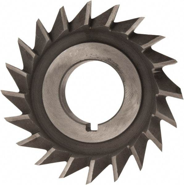 Value Collection - 2-1/2" Diam x 1/2" Width of Cut, 45° Included Angle, Arbor Connection, High Speed Steel Single Angle Cutter - Right Hand Cut, Oxide Finish - Makers Industrial Supply