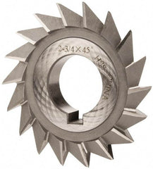 Value Collection - 2-3/4" Diam x 1/2" Width of Cut, 45° Included Angle, Arbor Connection, High Speed Steel Single Angle Cutter - Right Hand Cut, Oxide Finish - Makers Industrial Supply