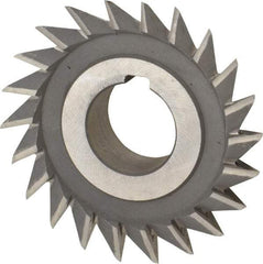 Value Collection - 3" Diam x 3/4" Width of Cut, 45° Included Angle, Arbor Connection, High Speed Steel Single Angle Cutter - Right Hand Cut, Oxide Finish - Makers Industrial Supply