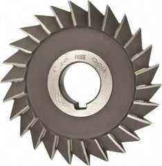 Value Collection - 4" Diam x 1/2" Width of Cut, 45° Included Angle, Arbor Connection, High Speed Steel Single Angle Cutter - Right Hand Cut, Oxide Finish - Makers Industrial Supply