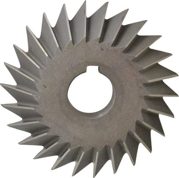 Value Collection - 4" Diam x 3/4" Width of Cut, 45° Included Angle, Arbor Connection, High Speed Steel Single Angle Cutter - Right Hand Cut, Oxide Finish - Makers Industrial Supply