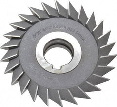 Value Collection - 5" Diam x 1" Width of Cut, 45° Included Angle, Arbor Connection, High Speed Steel Single Angle Cutter - Right Hand Cut, Oxide Finish - Makers Industrial Supply