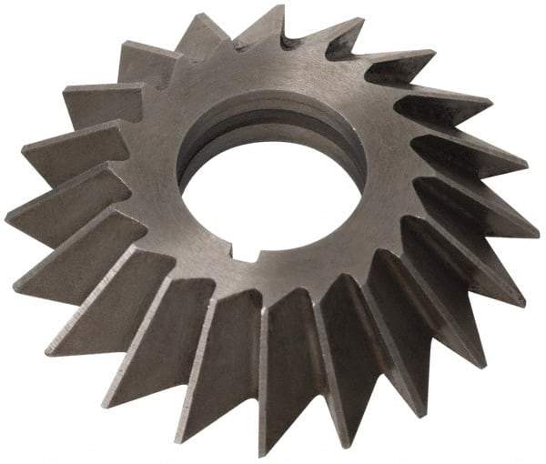 Value Collection - 6" Diam x 3/4" Width of Cut, 60° Included Angle, Arbor Connection, High Speed Steel Single Angle Cutter - Left Hand Cut, Uncoated - Makers Industrial Supply