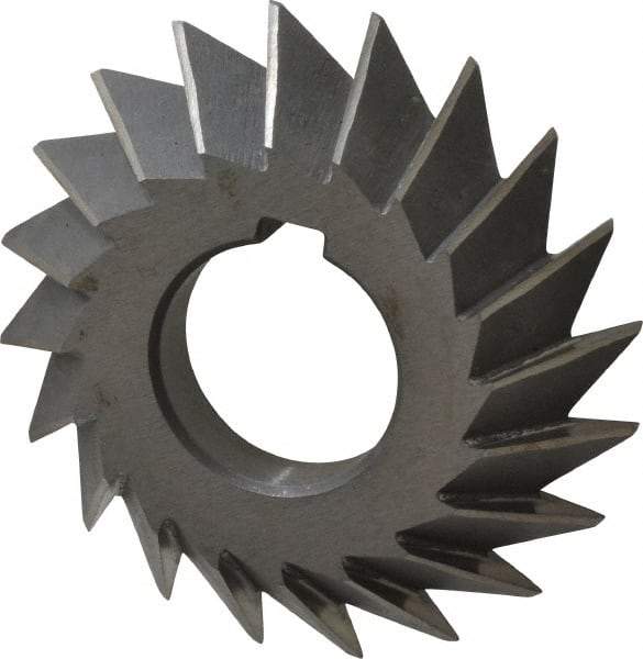 Value Collection - 2-3/4" Diam x 1/2" Width of Cut, 45° Included Angle, Arbor Connection, High Speed Steel Single Angle Cutter - Left Hand Cut, Oxide Finish - Makers Industrial Supply