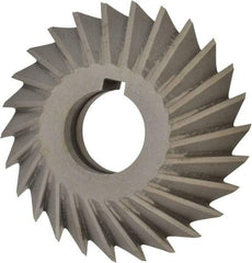 Value Collection - 4" Diam x 1" Width of Cut, 45° Included Angle, Arbor Connection, High Speed Steel Single Angle Cutter - Left Hand Cut, Oxide Finish - Makers Industrial Supply