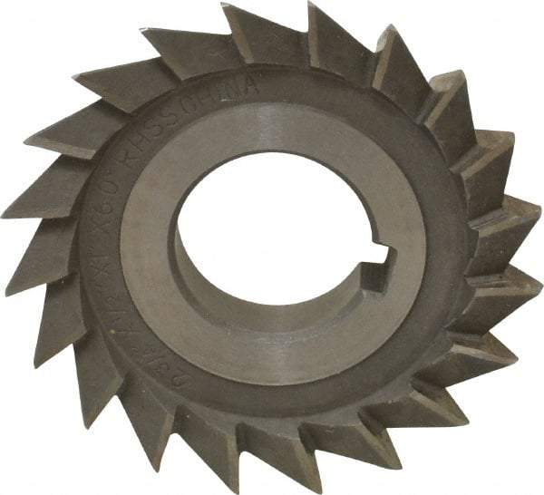 Value Collection - 2-3/4" Diam x 1/2" Width of Cut, 60° Included Angle, Arbor Connection, High Speed Steel Single Angle Cutter - Right Hand Cut, Oxide Finish - Makers Industrial Supply