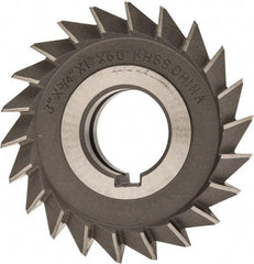 Value Collection - 3" Diam x 3/4" Width of Cut, 60° Included Angle, Arbor Connection, High Speed Steel Single Angle Cutter - Right Hand Cut, Oxide Finish - Makers Industrial Supply