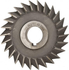 Value Collection - 4" Diam x 3/4" Width of Cut, 60° Included Angle, Arbor Connection, High Speed Steel Single Angle Cutter - Right Hand Cut, Oxide Finish - Makers Industrial Supply