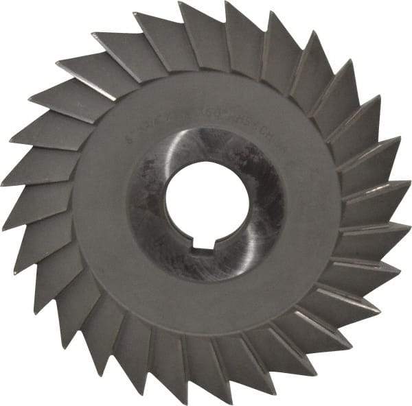 Value Collection - 6" Diam x 3/4" Width of Cut, 60° Included Angle, Arbor Connection, High Speed Steel Single Angle Cutter - Right Hand Cut, Oxide Finish - Makers Industrial Supply