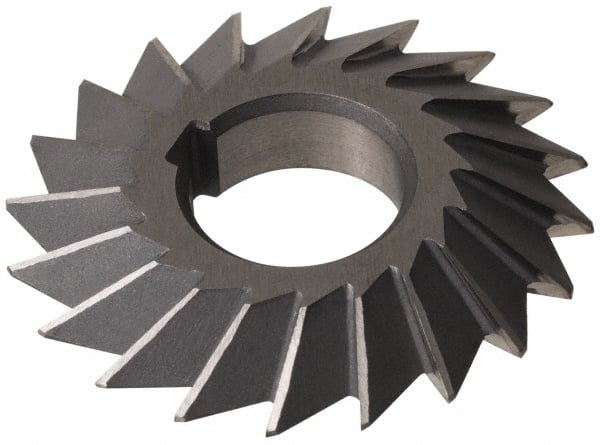 Made in USA - 6° 6" Cut Diam, 1-1/2" Cut Width, 1-1/4" Arbor, High Speed Steel Double-Angle Cutter - Makers Industrial Supply