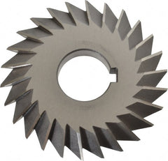 Value Collection - 4° 4" Cut Diam, 1/2" Cut Width, 1-1/4" Arbor, High Speed Steel Double-Angle Cutter - Makers Industrial Supply