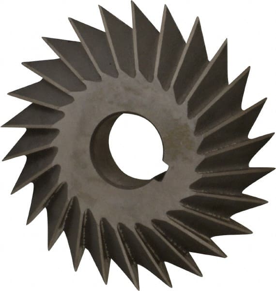 Value Collection - 4° 4" Cut Diam, 3/4" Cut Width, 1" Arbor, High Speed Steel Double-Angle Cutter - Makers Industrial Supply