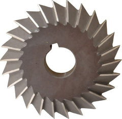 Value Collection - 4° 4" Cut Diam, 3/4" Cut Width, 1" Arbor, High Speed Steel Double-Angle Cutter - Makers Industrial Supply