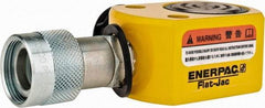 Enerpac - 10 Ton, 0.44" Stroke, 0.98 Cu In Oil Capacity, Portable Hydraulic Flat Body Cylinder - 2.24 Sq In Effective Area, 1.69" Lowered Ht., 2.13" Max Ht., 1.69" Cyl Bore Diam, 1.5" Plunger Rod Diam, 10,000 Max psi - Makers Industrial Supply