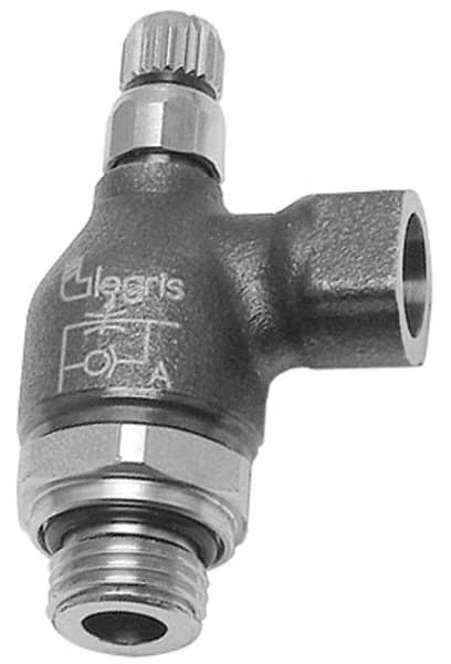 Legris - 1/2" BSPP Mini Swivel Flow Control Regulator - 0 to 145 psi, Treated Brass Material & Buna Nitrile O-Ring - Makers Industrial Supply