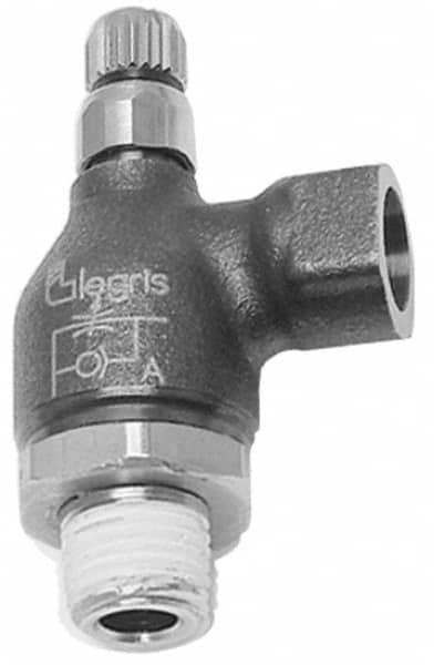 Legris - 3/8" NPT Mini Swivel Flow Control Regulator - 0 to 145 psi, Treated Brass Material & Viton O-Ring - Makers Industrial Supply