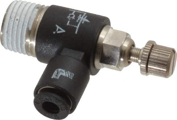 Legris - 1/8" OD x 1/8" NPT Miniature Flow Control Regulator - 0 to 145 psi & Nylon Material - Makers Industrial Supply