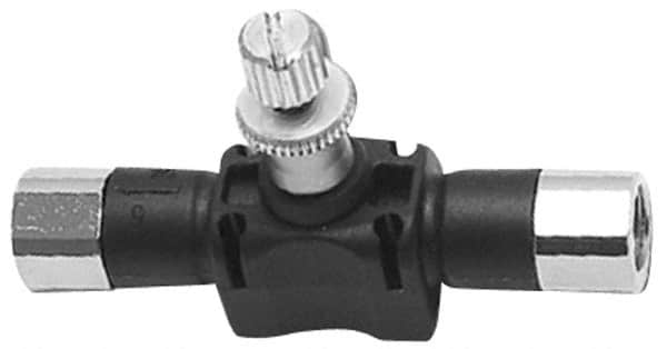 Legris - 1/4" BSPP Threaded In-Line Flow Control Valve - 0 to 145 psi & Nylon Material - Makers Industrial Supply