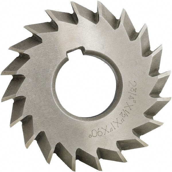 Made in USA - 6° 6" Cut Diam, 1" Cut Width, 1-1/4" Arbor, High Speed Steel Double-Angle Cutter - Makers Industrial Supply