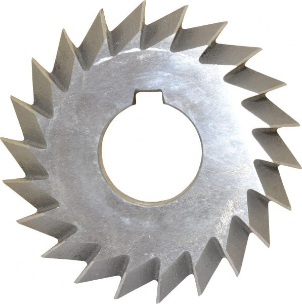 Value Collection - 3° 3" Cut Diam, 5/8" Cut Width, 1" Arbor, High Speed Steel Double-Angle Cutter - Makers Industrial Supply