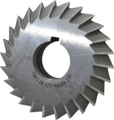 Value Collection - 4° 4" Cut Diam, 1" Cut Width, 1-1/4" Arbor, High Speed Steel Double-Angle Cutter - Makers Industrial Supply