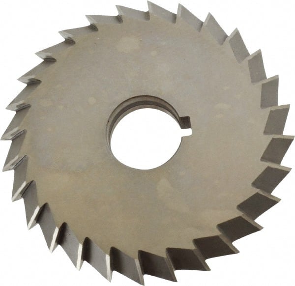 Value Collection - 5° 5" Cut Diam, 3/4" Cut Width, 1-1/4" Arbor, High Speed Steel Double-Angle Cutter - Makers Industrial Supply