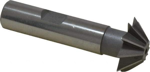 Value Collection - 1" Diam x 5/16" Width of Cut, 45° Included Angle, Shank Connection, High Speed Steel Single Angle Cutter - 1/2" Shank Diam, 2-1/2" Overall Length, Right Hand Cut, Uncoated - Makers Industrial Supply