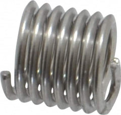 Recoil - #10-32 UNF, 0.285" OAL, Free Running Helical Insert - 6-7/8 Free Coils, Tanged, Stainless Steel, 1-1/2D Insert Length - Exact Industrial Supply