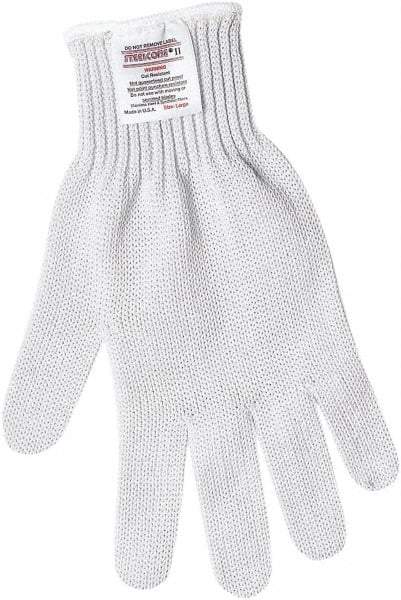 MCR Safety - Size M, ANSI Cut Lvl 5, Steelcore Cut Resistant Gloves - 10.4375" Long, White, Ambidextrous - Makers Industrial Supply