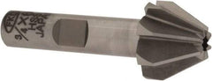 Interstate - 3/4" Large x 5/16" Small Diam, 17/32" Width of Cut, 60° Included Angle, High Speed Steel Face Angle Cutter - 3/8" Shank Diam, 2-3/32" Overall Length, Weldon Flat - Makers Industrial Supply