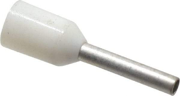 ACI - 20 AWG, Partially Insulated, Crimp Electrical Wire Ferrule - 8mm Long x 1-1/2mm Diameter Pin, 14.4mm Overall Length - Makers Industrial Supply