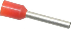 ACI - 16 AWG, Partially Insulated, Crimp Electrical Wire Ferrule - 12mm Long x 2mm Diameter Pin, 18.4mm Overall Length - Makers Industrial Supply